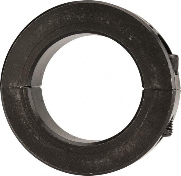 Climax Metal Products - 1-13/16" Bore, Steel, Two Piece Two Piece Split Shaft Collar - 2-7/8" Outside Diam, 11/16" Wide - Exact Tool & Supply