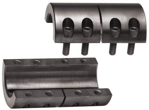 Climax Metal Products - 1" Inside x 1-3/4" Outside Diam, Two Piece Rigid Coupling without Keyway - 3" Long - Exact Tool & Supply