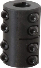 Climax Metal Products - 1/2" Inside x 1-1/8" Outside Diam, Two Piece Rigid Coupling with Keyway - 1-3/4" Long x 1/8" Keyway Width x 1/16" Keyway Depth - Exact Tool & Supply