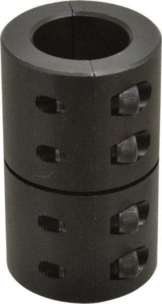 Climax Metal Products - 1-1/4" Inside x 2-1/16" Outside Diam, Two Piece Rigid Coupling without Keyway - 3-1/4" Long - Exact Tool & Supply