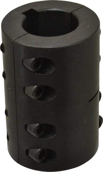 Climax Metal Products - 1-1/2" Inside x 2-5/8" Outside Diam, Two Piece Rigid Coupling with Keyway - 3-7/8" Long x 3/8" Keyway Width x 3/16" Keyway Depth - Exact Tool & Supply