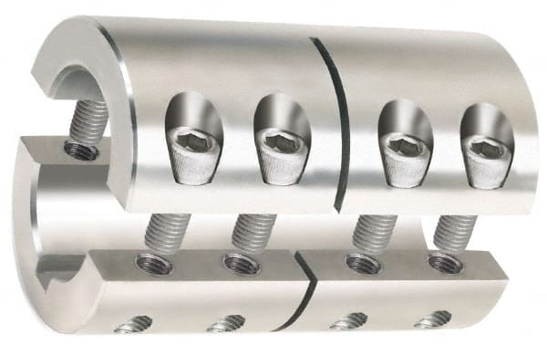 Climax Metal Products - 1-1/2" Inside x 2-5/8" Outside Diam, Two Piece Rigid Coupling with Keyway - Exact Tool & Supply