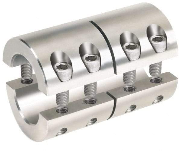 Climax Metal Products - 12mm Inside x 29mm Outside Diam, Metric Two-Piece Clamping Rigid Coupling - 45mm Long - Exact Tool & Supply