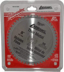 Milwaukee Tool - 8" Diam, 5/8" Arbor Hole Diam, 50 Tooth Wet & Dry Cut Saw Blade - Cermet-Tipped, Burr-Free, Clean, Smooth Action, Standard Round Arbor - Exact Tool & Supply