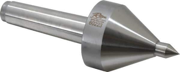 Riten - MT3 Taper Shank, 2-1/4" Head Diam 330 Lb Capacity Live Center - 5,000 Max RPM, 3-3/16" Head Length, 1/2" Point Diam, 3/4" Point Len, 330 Lb Max Workpc, 3-3/16" OAL, Pipe Nose Point - Exact Tool & Supply