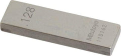 Mitutoyo - 0.128" Rectangular Steel Gage Block - Accuracy Grade 0, Includes Certificate of Inspection - Exact Tool & Supply