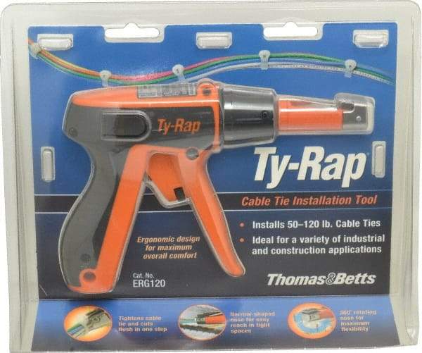 Thomas & Betts - 0.184 to 0.301 Inch Wide, 50 to 120 Lb. Tensile Strength, Plastic Cable Tie Installation Tool - Automatic Actuation, RoHS Compliant - Exact Tool & Supply