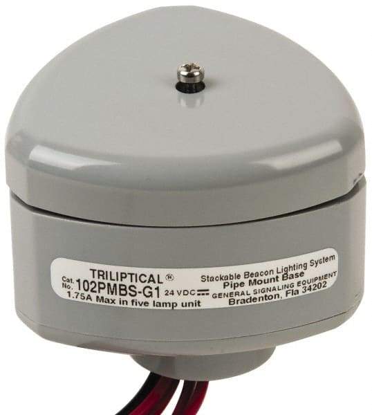 Edwards Signaling - Flashing and Steady, Stackable Tower Light Base Unit - 24 VDC, 1.75 Amp, IP54, IP65 Ingress Rating, 3R, 4X NEMA Rated, Pipe Mount - Exact Tool & Supply
