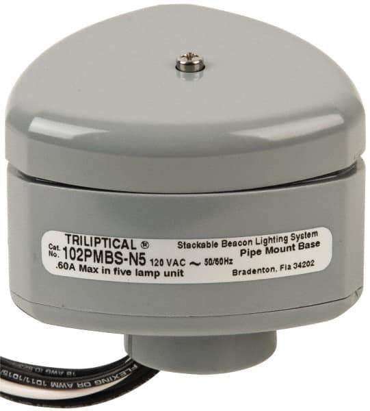 Edwards Signaling - Flashing and Steady, Stackable Tower Light Base Unit - 120 VAC, 0.60 Amp, IP54, IP65 Ingress Rating, 3R, 4X NEMA Rated, Pipe Mount - Exact Tool & Supply