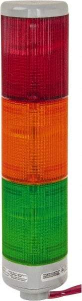 Edwards Signaling - Incandescent Lamp, Amber, Green, Red, Steady, Preassembled Stackable Tower Light Module Unit - 24 VDC, 0.96 Amp, IP54, IP65 Ingress Rating, 3R, 4X NEMA Rated, Pipe Mount - Exact Tool & Supply