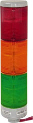 Edwards Signaling - Incandescent Lamp, Amber, Green, Red, Steady, Preassembled Stackable Tower Light Module Unit - 24 VDC, 0.96 Amp, IP54, IP65 Ingress Rating, 3R, 4X NEMA Rated, Pipe Mount - Exact Tool & Supply