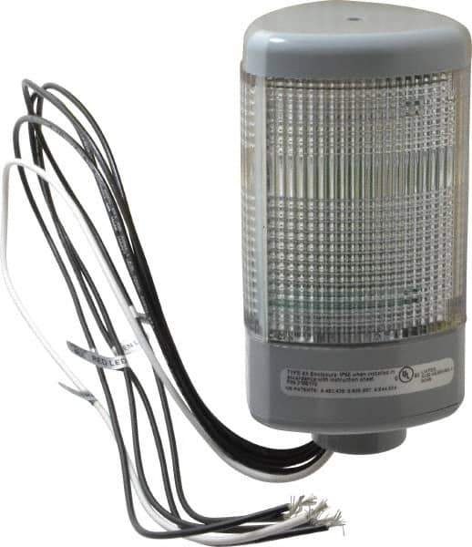 Edwards Signaling - LED Lamp, Amber, Green, Red, Flashing and Steady, Stackable Tower Light Module - 120 VAC, 0.05 Amp, IP65 Ingress Rating, 3R, 4X NEMA Rated, Pipe Mount - Exact Tool & Supply