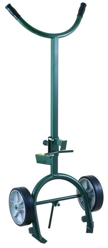 Drum Truck - Handles Drums 24 to 48" High - Adjustable Sliding Chime Hook for steel or fiber drums - Foot rest - Kickstand - 10" M.O.R Wheels 60" H x 25" W - Exact Tool & Supply