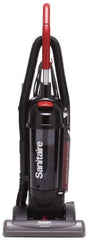 Sanitaire - Single Motor Bagless Heavy-Duty Upright Vacuum Cleaner - 15" Cleaning Width, 10" Amps, Comfort Hand Grip, Black - Exact Tool & Supply