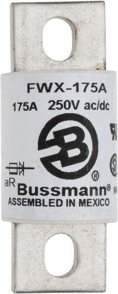 Cooper Bussmann - 250 VAC/VDC, 175 Amp, Fast-Acting Semiconductor/High Speed Fuse - Stud Mount Mount, 3-1/8" OAL, 200 (RMS), 50 at DC kA Rating, 1-7/32" Diam - Exact Tool & Supply