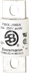 Cooper Bussmann - 250 VAC/VDC, 200 Amp, Fast-Acting Semiconductor/High Speed Fuse - Stud Mount Mount, 3-1/8" OAL, 200 (RMS), 50 at DC kA Rating, 1-7/32" Diam - Exact Tool & Supply