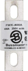 Cooper Bussmann - 250 VAC/VDC, 400 Amp, Fast-Acting Semiconductor/High Speed Fuse - Stud Mount Mount, 3-27/32" OAL, 200 (RMS), 50 at DC kA Rating, 1-1/2" Diam - Exact Tool & Supply