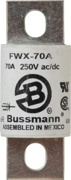 Cooper Bussmann - 250 VAC/VDC, 70 Amp, Fast-Acting Semiconductor/High Speed Fuse - Stud Mount Mount, 3.13" OAL, 200 (RMS), 50 at DC kA Rating, 1.22" Diam - Exact Tool & Supply