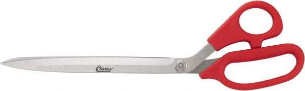 Clauss - 8" LOC, 11-1/2" OAL Stainless Steel Blunt Point Trimmers - Serrated, Plastic Handle, For Paper, Fabric - Exact Tool & Supply
