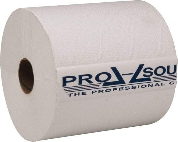PRO-SOURCE - Hard Roll of 1 Ply White Paper Towels - 7-7/8" Wide, 800' Roll Length - Exact Tool & Supply