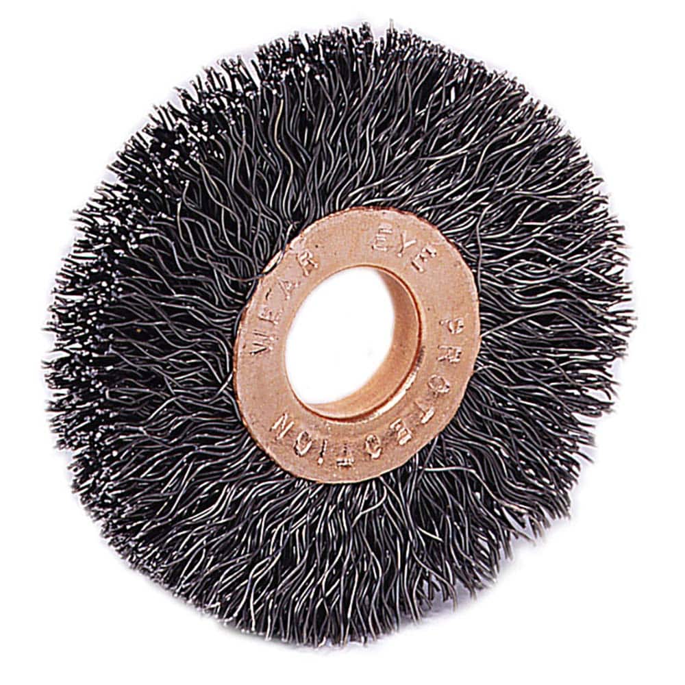 Weiler - Wheel Brushes; Outside Diameter (Inch): 2-1/2 ; Arbor Hole Thread Size: 1/2 ; Wire Type: Crimped Wire ; Fill Material: Stainless Steel ; Face Width (Inch): 1/2 ; Trim Length (Inch): 3/4 - Exact Tool & Supply