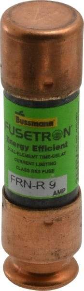 Cooper Bussmann - 125 VDC, 250 VAC, 9 Amp, Time Delay General Purpose Fuse - Fuse Holder Mount, 50.8mm OAL, 20 at DC, 200 (RMS) kA Rating, 9/16" Diam - Exact Tool & Supply