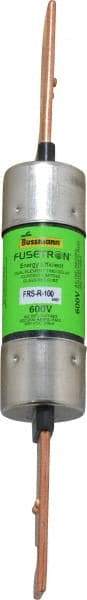 Cooper Bussmann - 300 VDC, 600 VAC, 100 Amp, Time Delay General Purpose Fuse - Bolt-on Mount, 7-7/8" OAL, 20 at DC, 200 (RMS) kA Rating, 1-5/16" Diam - Exact Tool & Supply