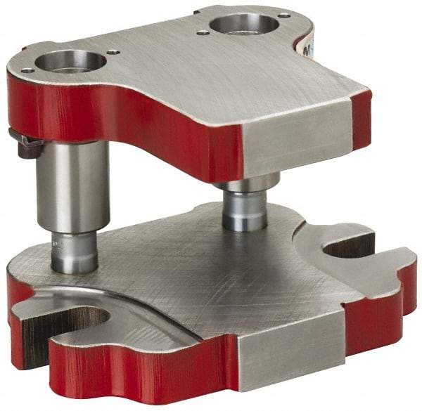 Anchor Danly - 4" Guide Post Length, 1" Die Holder Thickness, 5" Radius, Back Post Steel Die Set - 6-3/4" Overall Width x 4-13/16" Overall Depth - Exact Tool & Supply