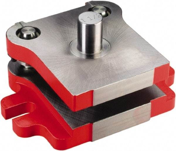 Anchor Danly - 4" Guide Post Length, 1" Die Holder Thickness, 5" Radius, Back Post Steel Die Set - 6-3/4" Overall Width x 4-13/16" Overall Depth - Exact Tool & Supply