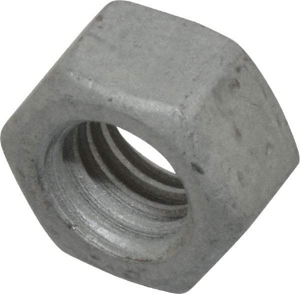 Armor Coat - 3/8-16 UNC Steel Right Hand Hex Nut - 9/16" Across Flats, 21/64" High, Armor Coat Finish - Exact Tool & Supply