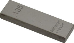 Mitutoyo - 0.135" Rectangular Steel Gage Block - Accuracy Grade AS-1, Includes Certificate of Inspection - Exact Tool & Supply