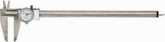 TESA Brown & Sharpe - 0" to 12" Range, 0.001" Graduation, 0.1" per Revolution, Dial Caliper - White Face, 2.5" Jaw Length, Accurate to 0.02mm/0.03mm - Exact Tool & Supply