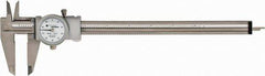 TESA Brown & Sharpe - 0" to 8" Range, 0.001" Graduation, 0.1" per Revolution, Dial Caliper - White Face, 1.9" Jaw Length, Accurate to 0.02mm/0.03mm - Exact Tool & Supply