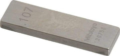 Mitutoyo - 0.107" Rectangular Steel Gage Block - Accuracy Grade 0, Includes Certificate of Inspection - Exact Tool & Supply