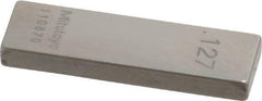 Mitutoyo - 0.127" Rectangular Steel Gage Block - Accuracy Grade 0, Includes Certificate of Inspection - Exact Tool & Supply