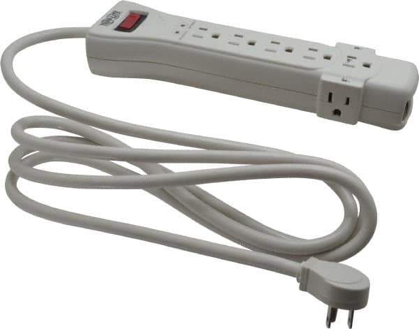 Tripp-Lite - 7 Outlets, 120 Volts, 15 Amps, 7' Cord, Power Outlet Strip - Free Hanging, Keyhole Mount, 5-15P NEMA Configuration, 10.3" Strip, UL1449 3rd Edition - Exact Tool & Supply