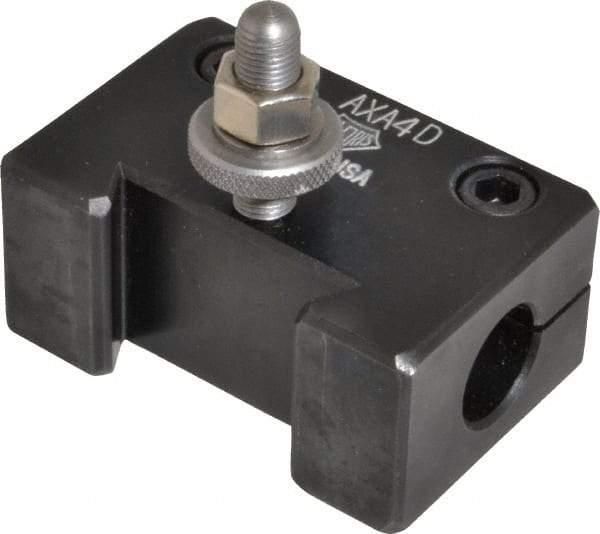Aloris - Series AXA, #4D Boring Bar Tool Post Holder - 12" & Under Lathe Swing, 1-1/2" OAH, 3/4" Centerline Height - Exact Tool & Supply