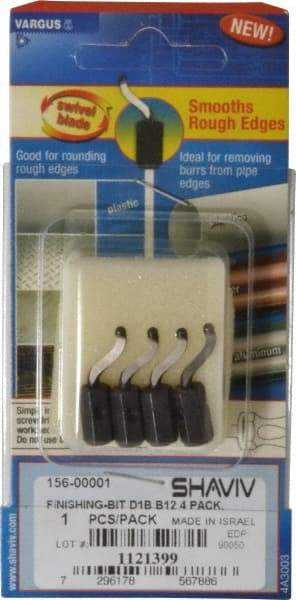 Shaviv - 5 Piece High Speed Steel Blade Hand Deburring Tool Set - B10 Blades, For Hole Edge, Straight Edge - Exact Tool & Supply