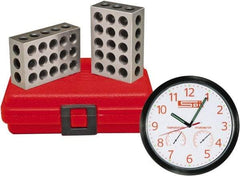 SPI - 0.0003 Squareness Per Inch, Hardened Steel, 2-3-4 Block with 23 Hole Setup Block - 3/8 - 16 Inch Tapped Hole Size, 55-60 Rc Hardness, Sold As Matched Pair - Exact Tool & Supply