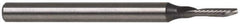 Accupro - 1/16" Cutting Diam x 1/4" Length of Cut, 1 Flute, Downcut Spiral Router Bit - Uncoated, Right Hand Cut, Solid Carbide, 2" OAL x 1/4" Shank Diam, Single Edge, 21° Helix Angle - Exact Tool & Supply