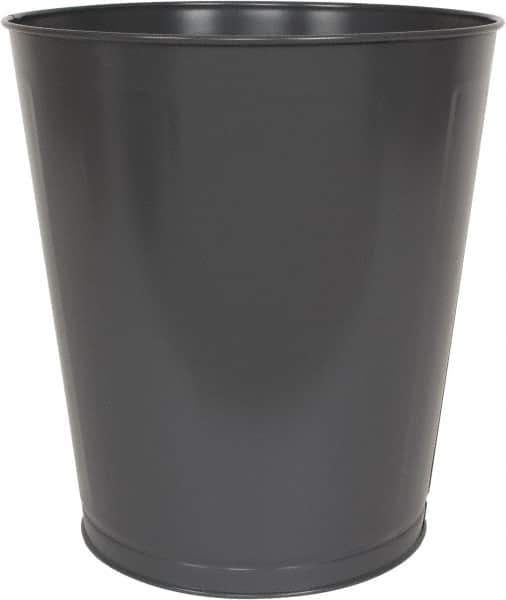 Value Collection - 28 Qt Gray Round Trash Can - Steel, 14-1/4" High - Exact Tool & Supply