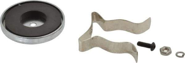 Mag-Mate - 19 Lb Max Pull Force, 2-5/16" Overall Height, 2.03" Diam, Ceramic Cup Magnet - Clamp Style, 1-1/4" Clamp Opening, Chrome Plated - Exact Tool & Supply