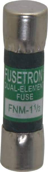 Cooper Bussmann - 250 VAC, 1.5 Amp, Time Delay General Purpose Fuse - Fuse Holder Mount, 1-1/2" OAL, 10 at 125 V kA Rating, 13/32" Diam - Exact Tool & Supply