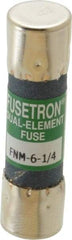Cooper Bussmann - 250 VAC, 6.25 Amp, Time Delay General Purpose Fuse - Fuse Holder Mount, 1-1/2" OAL, 10 at 125 V kA Rating, 13/32" Diam - Exact Tool & Supply