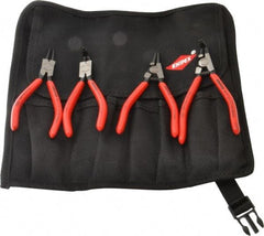 Knipex - 4 Piece, 1/2 to 1" Bore, 3/8 to 1" Shaft, Internal/External Retaining Ring Pliers Set - 0.051 to 0.053" Tip Diam Range - Exact Tool & Supply