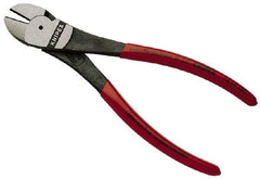 Knipex - 8" OAL, 3/32" Capacity, Diagonal Cutter - 1" Jaw Length x 1" Jaw Width, Oval Head, Plastic Coated Handle - Exact Tool & Supply
