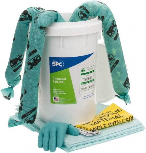 Brady SPC Sorbents - 6 Gal Capacity Hazardous Materials Spill Kit - 6.5 Gal Bucket - Exact Tool & Supply