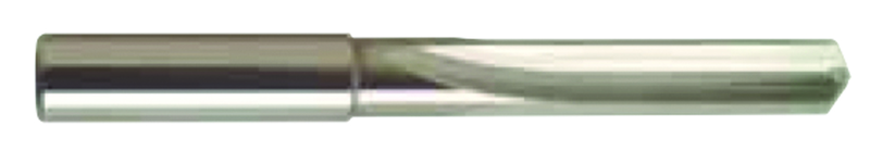 W Dia. - Carbide Straight Flute 4XD Drill-120° Point-Coolant-Bright - Exact Tool & Supply