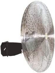 Airmaster - 30" Blade, 7,794 Max CFM, Single Phase Oscillating Wall Mounting Fan - 3.2 Amps, 115 Volts, 3 Speed - Exact Tool & Supply