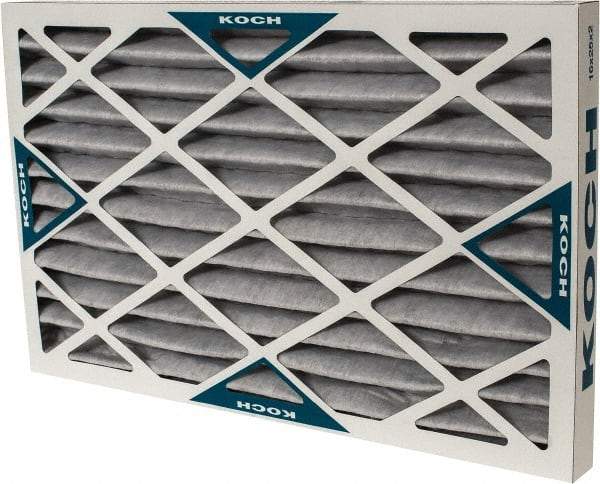 Made in USA - 16" Noml Height x 25" Noml Width x 2" Noml Depth, 70% Capture Efficiency, Wire-Backed Pleated Air Filter - MERV 8, Cotton/Polyester & Activated Carbon, Integrated Beverage Board Frame, 500 Max FPM, 1,400 CFM, For Any Unit - Exact Tool & Supply